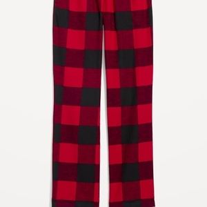 Old Navy Red Buffalo plaid mid rise flannel pajama lounge pants women XXL NWT